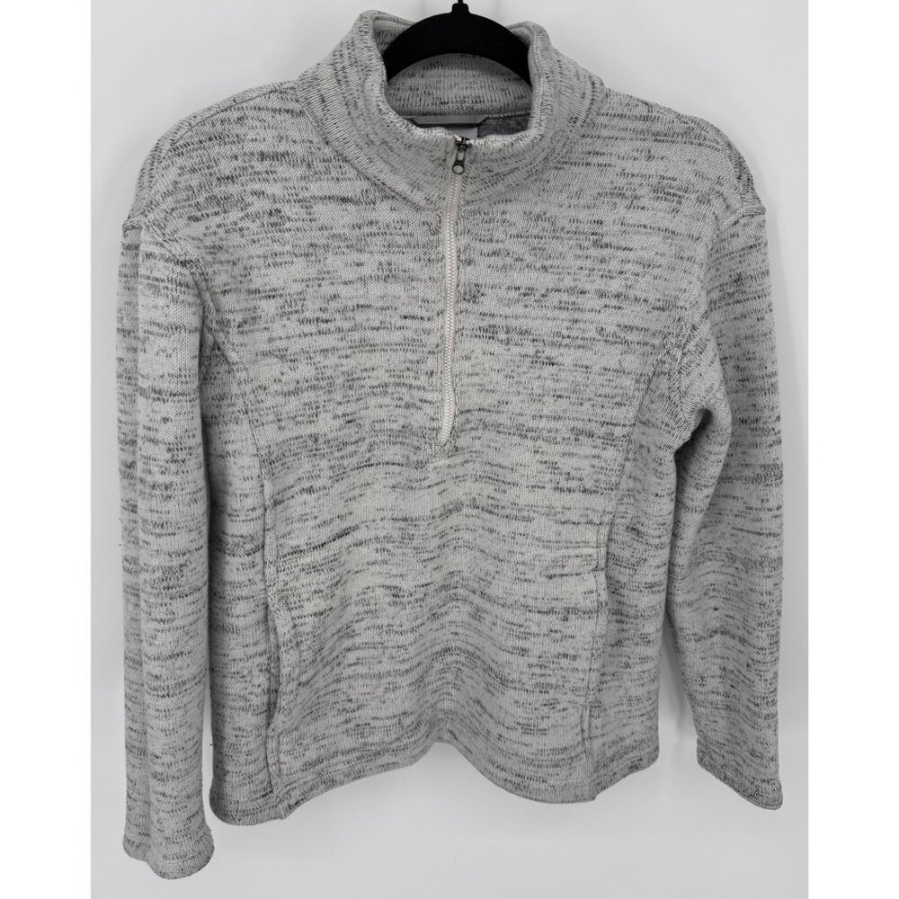 Columbia Womens Gray Quarter-Zip Knit Pullover Sweatshirt